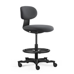 Rapid Yoyo Stool Hight Adjustable Black Frame Dark Grey Fabric