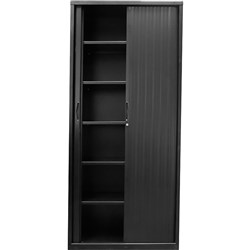Rapid Go Tambour Door Storage Cupboard No Shelves Included 1981Hx900Wx473mmD Black