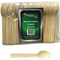 Writer Breakroom Eco 140mm Wooden Teaspoon Pack of 100