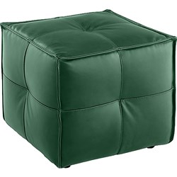 K2 Cube Square Ottoman Green PU Leather