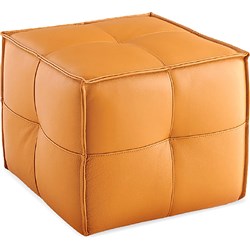 K2 Cube Square Ottoman Orange PU Leather