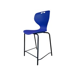Sylex Roswell 4 Leg Stool 750mmH Plastic Blue Seat Steel Black Frame