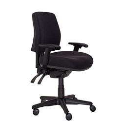 Buro Roma Mid Back Task Chair With Arms With Seat Slide Fabric Seat And Back Black