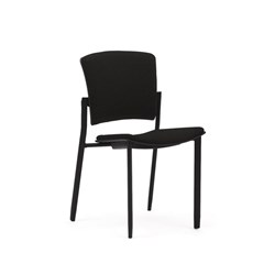 OLG Zipp 4 Leg Chair Black Fabric Seat And Back Black Frame