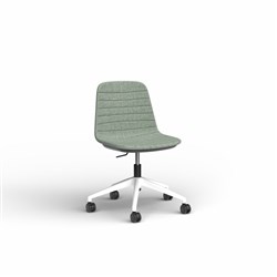 OLG Sofia Office Chair Gas Lift White Base Leaf Fabric Seat And Back