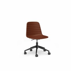 OLG Sofia Office Chair Gas Lift Black Base Tan PU Leather Seat And Back