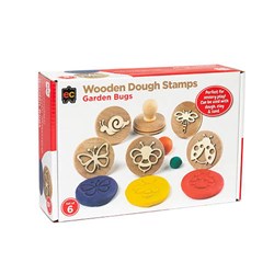 Educational Colours Wooden Dough Stamps Garden Bugs Set Of 6