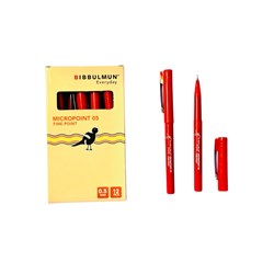 Bibbulmun Everyday Micropoint Fineliner Markers 0.5mm Box Of 12 Red