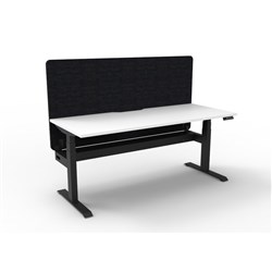 Rapidline Boost+ Workstation + Black Eco Screen + Cable Tray 1200Wx750Dx620-1270mmH Wht/Blk