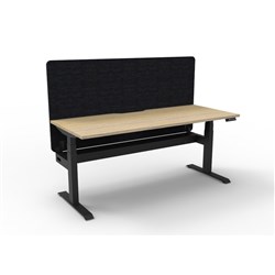 Rapidline Boost+ Workstation + Black Eco Screen + Cable Tray 1500Wx750Dx620-1270mmH Oak/Blk