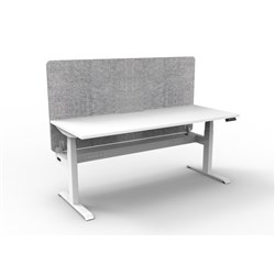Rapidline Boost+ Workstation + Grey Eco Screen + Cable Tray 1500Wx750Dx620-1270mmH Wht/Wht