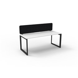 Rapidline Deluxe Infinity Desk Loop Leg Single Sided + Black Eco Screen 1800Wx730mmH Wht/Bl