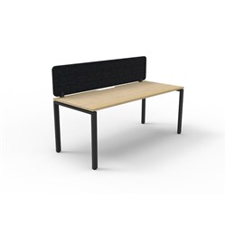 Rapidline Deluxe Infinity Desk Profile Leg Single Sided+Black Eco Screen 1200Wx730mmH Oak/Bl