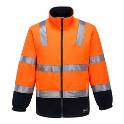 Huski Convoy Hi-Vis Contrast Polar Fleece Jumper 2XL Orange And Navy
