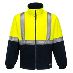 Huski Convoy Hi-Vis Contrast Polar Fleece Jumper 3XL Yellow And Navy