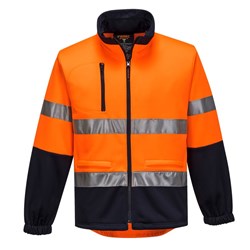 Portwest Hi-Vis Contrast Zip Water Repellent Brush Fleece Jumper XL Orange And Navy
