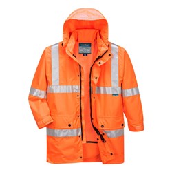 Portwest Argyle Hi-Vis Rain Traffic Jacket 2XL Orange