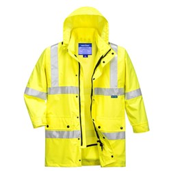 Portwest Argyle Hi-Vis Rain Traffic Jacket 2XL Yellow