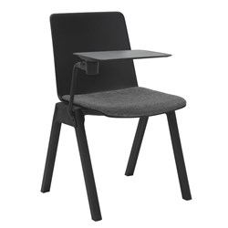 Rapidline Academy Stacking Chair Polypropylene Black + Tablet Arm + Black Seat Pad