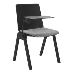 Rapidline Academy Stacking Chair Polypropylene Black + Tablet Arm + Grey Seat Pad
