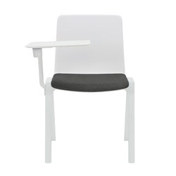 Rapidline Academy Stacking Chair Polypropylene White + Tablet Arm + Black Seat Pad
