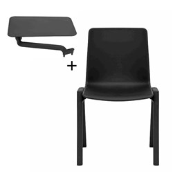 Rapidline Academy Stacking Chair Polypropylene + Tablet Arm Black