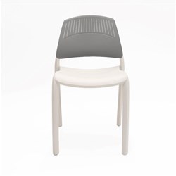 Rapidline Flexi Stacking Chair Polypropylene Grey Back White Seat