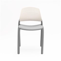 Rapidline Flexi Stacking Chair Polypropylene White Back Grey Seat