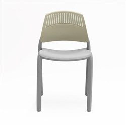 Rapidline Flexi Stacking Chair Polypropylene Green Back Grey Seat