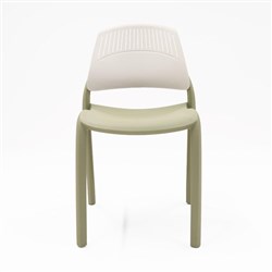 Rapidline Flexi Stacking Chair Polypropylene White Back Green Seat