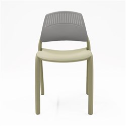Rapidline Flexi Stacking Chair Polypropylene Grey Back Green Seat