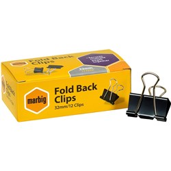 MARBIG FOLDBACK CLIPS 32mm