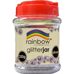 RAINBOW GLITTER BULK 250g JAR SILVER