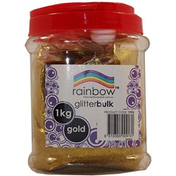 RAINBOW GLITTER BULK 1 KG JAR GOLD