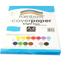 Cover Paper 125gsm Pkt100 Rainbow A4 - BRIGHT BLUE