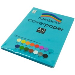 Cover Paper 125gsm Pkt100 Rainbow A4 - BRIGHT BLUE