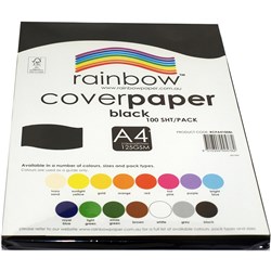 Cover Paper 125gsm Single Rainbow A4 - BLACK