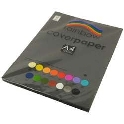 Cover Paper 125gsm Single Rainbow A4 - BLACK