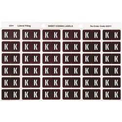 AVERY COLOUR CODE LABELS SERIES 3 ALPHABETICAL K 25 X 38MM