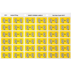AVERY COLOUR CODE LABELS SERIES 3 ALPHABETICAL Q 25 X 38MM