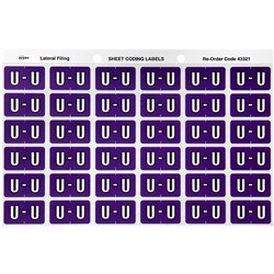 AVERY COLOUR CODE LABELS SERIES 3 ALPHABETICAL U 25 X 38MM