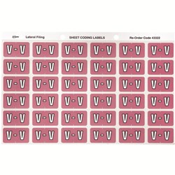 AVERY COLOUR CODE LABELS SERIES 3 ALPHABETICAL V 25 X 38MM
