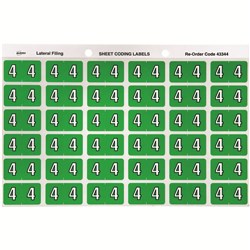 AVERY COLOUR CODE LABELS SERIES 3 NUMERICAL 4