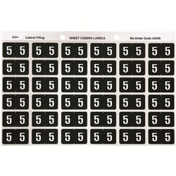 AVERY COLOUR CODE LABELS SERIES 3 NUMERICAL 5