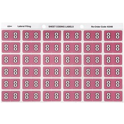 AVERY COLOUR CODE LABELS SERIES 3 NUMERICAL 8