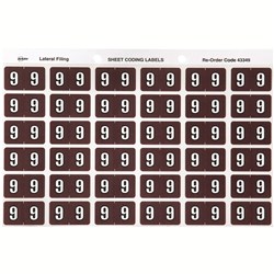 AVERY COLOUR CODE LABELS SERIES 3 NUMERICAL 9