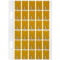 Avery Alphabet Coding Label L Top Tab 20x30mm Mustard Pack of 150