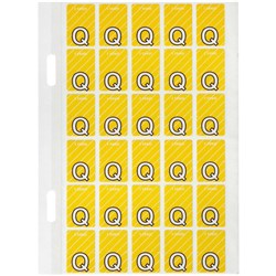 Avery Alphabet Coding Label Q Side Tab 20x30mm Yellow Pack of 150