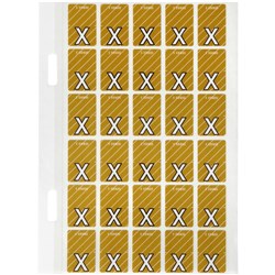 Avery Alphabet Coding Label X Top Tab 20x30mm Mustard Pack of 150