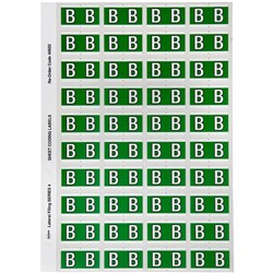 Avery Alphabet Coding Label B Side Tab 25x42mm D Green Pack of 240